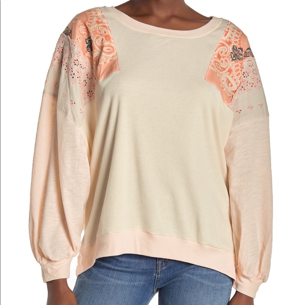 Free People Feelin' It Patch Shirt Size Small